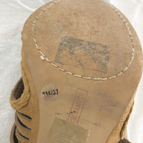 Vince Camuto Women's Sz 7 Janil Sandal Block Heel Strappy Slingback Brown Copper - Picture 3 of 9